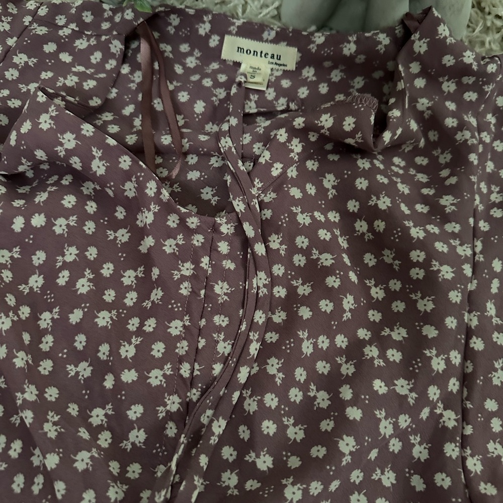 Monteau Purple Floral Blouse